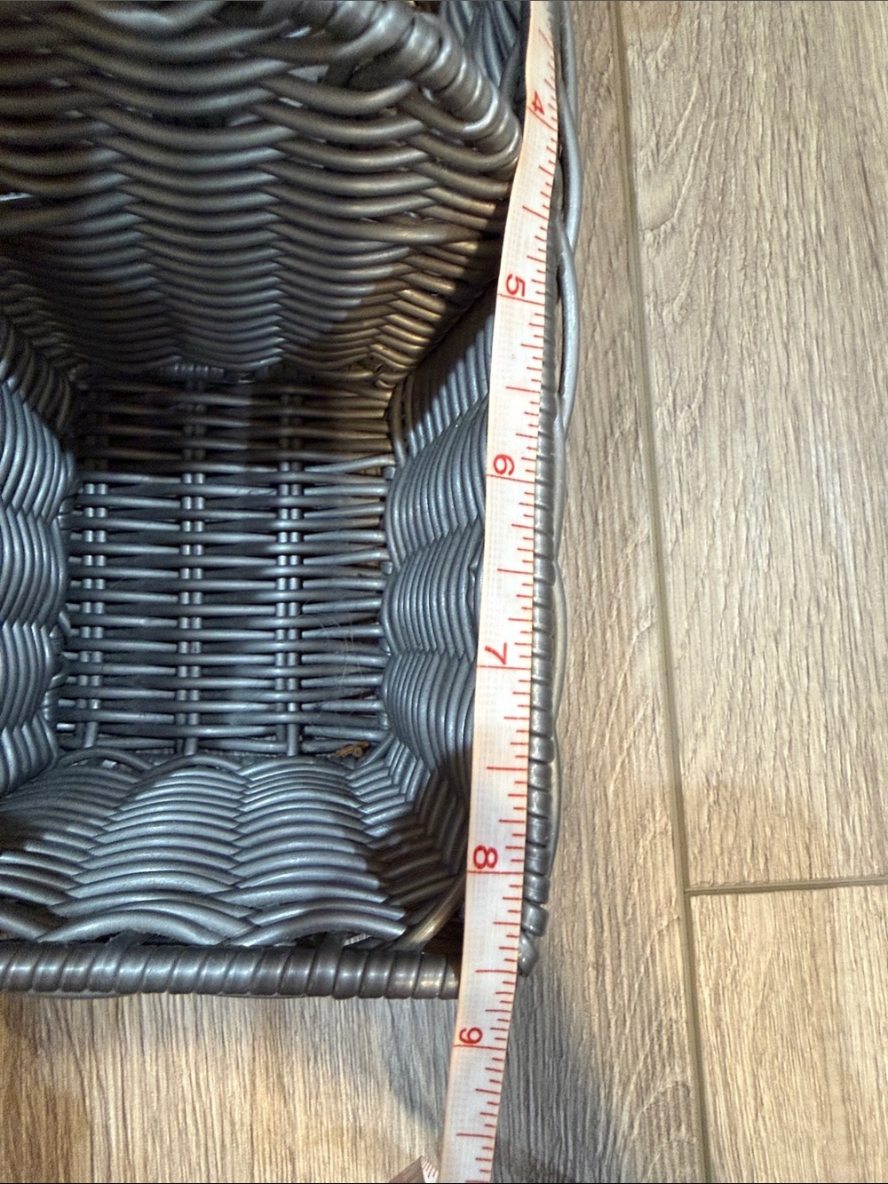 Gray Woven Storage Basket - Handled Home Accent - Picture 4 of 4
